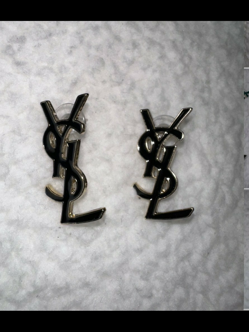 YSL Black and Gold YSL Logo Fashion Jewerly Errings